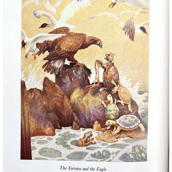 1988 Aesop's Fables Fairy Tales Illustrated First Longmeadow Edition HC SSVINHC - Picture 5 of 9